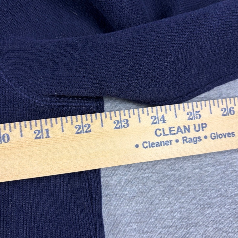 Polo Ralph Lauren 1/4 Zip Sweater Large Navy Blue Cotton Ribbed Academia - Picture 5 of 7